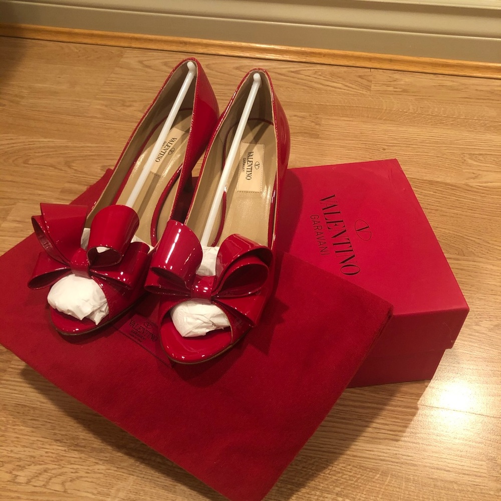 Valentino Couture Bow Open Toe Pump